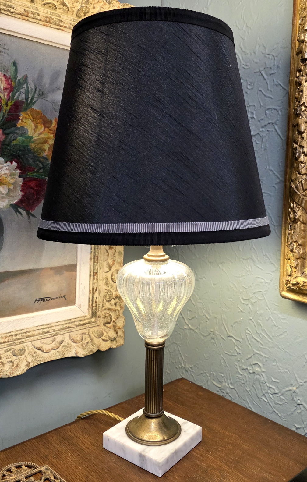 A Blown Glass Table Lamp
